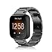 Fintie Metal Band for Fitbit Versa 2, Versa, Versa Lite Edition, Solid Stainless Steel Strap Replacement Wristband Business Bracelet for Fitbit Versa Smartwatch, Black