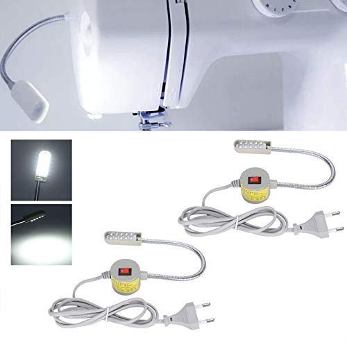 Lámpara LED para Máquina de Coser con Base Magnética, 2 Unidades, Brazo Flexible, Ahorro de Energía, para Trabajos de Costura