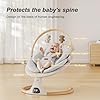 Baby Swings for Infants, Monamii Baby Swing, Bluetooth Infant Swing with Music Speaker, 5 Speeds and Remote Control, Indoor & Outdoor Use (Beige) #2