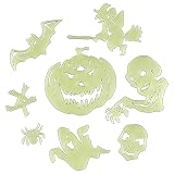 8 unids pegatinas luminosas de Halloween divertidas pegatinas de pared de eliminación de brillo terror fluorescentes pegatinas decorativas para colgar espejos