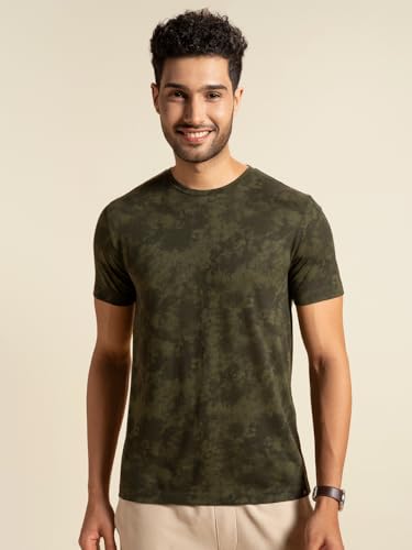 Image of DAMENSCH Regular Fit Cotton Blend Tshirt Half Sleeve Crew Neck Comfortable Casual Lightweight Premium Vortex Elemental Breeeze Tshirts for Men Pack of 1