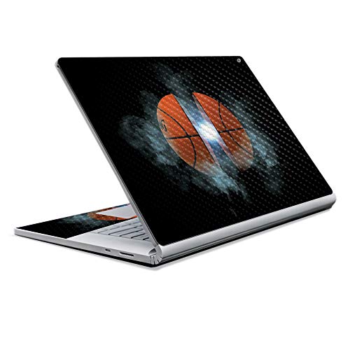 Image of MightySkins Carbon Fiber Skin for Microsoft Surface Book 2 13 inch (2017) - Basketball Orb,Protective, Durable Textured Carbon Fiber Finish,Easy to Apply, Remove, and Change Styles,