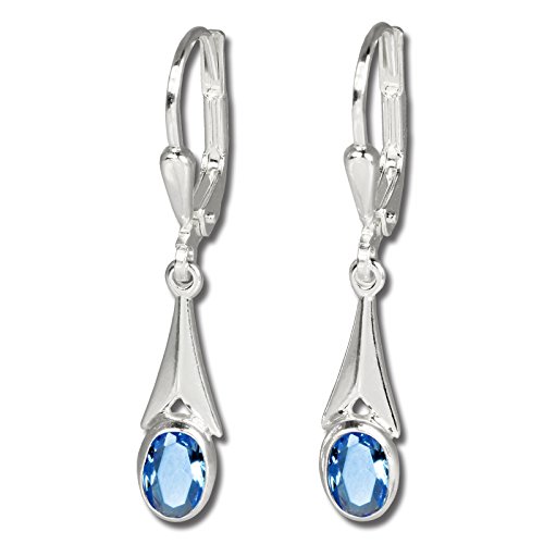Preisvergleich Produktbild SilberDream Damen-Ohrhänger mit Zirkonia Stein hellblau 925 Sterling Silber SDO514H