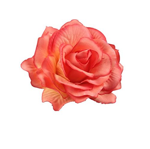 WOIWO Hair Clip, 6 piezas broches florales para cabello, accesorio de flores rojas de tela, diámetro 11 cm, ideal para bodas, fiestas y uso diario miniatura 3