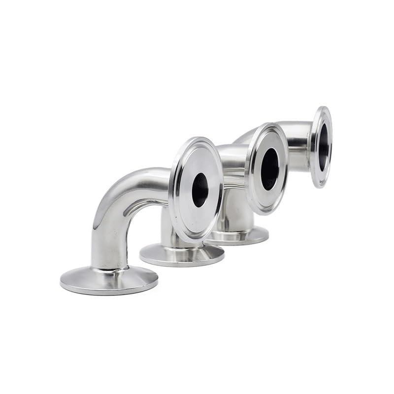 Tri Abrazadera de Acero Inoxidable, instalación de tuberías con Codo de 90 Grados | SUS316,45mm Ferrule 64
