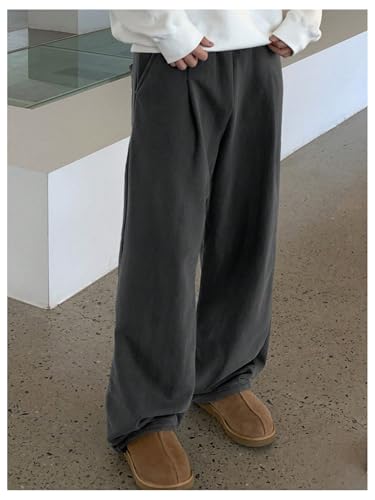 Men's Baggy Sweatpants Elastic Waist Straight Leg Lounge Track Sweat Pants Casual Baggy Joggers4