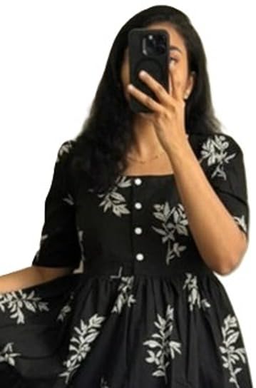 Women's Cotton Blend Maxi Midi Dress Western Dress for Women Elegant Floral Printed Long Dresses-picture-41