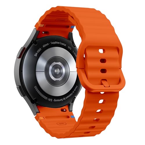 Image of WRIGSS Silicone Strap Compatible with Samsung Galaxy Watch 7 6 5 4 FE Original Style Wavy Smart Watch Straps For Men Women, 40mm 44mm Standard & Classic