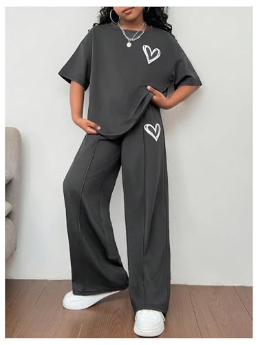 SOLY HUX Girl's Sweatsuit Short Sleeve T Shirts and Sweatpants Streetwear Summer Clothes 2 Piece4