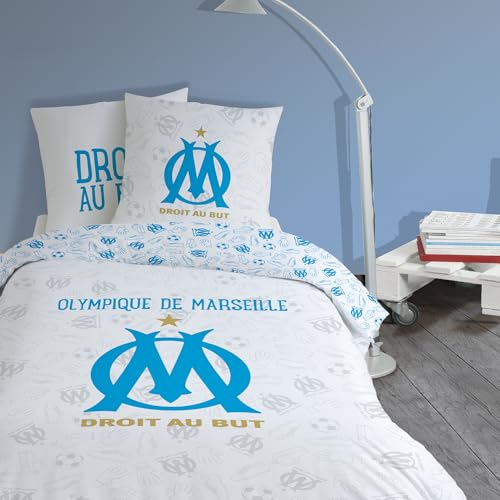 OMYDREAM Om Univers Parure de lit Enfant | 100% Coton | Oeko-TEX | Housse de Couette 140x200cm+1 Taie d'oreiller 63x63cm | Imprimé Garçon | Blanc