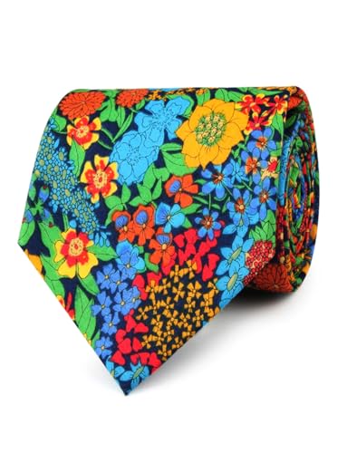Image of OTAA Floral Necktie Casual Ties for Men - Perfect Neck Tie for Groomsmen Wedding Ties or Formal Occasions