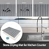 Foldable Stone Dish Drying Mat, 24"(L)×16"(W) Fast Dry Water-Absorbent Collapsibl Eco-Friendly Diatomaceous Earth Dish Drying Mats for Dishes, Cookware, Cups, Fits Any Countertop, Gery #1