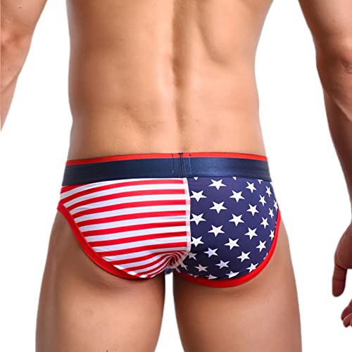 Evankin Men's Underwear,USA American Flag Sexy Boxers Briefs Soft Underwear4