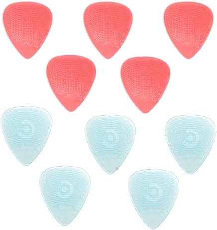 Kadence HG48R58B Jamming Series Assorted Guitar Picks (Pack of 10) | 5x0.48mm & 5x0.58mm Polycarbonate Plectrums | Hostile Grip, Anti-Slip Texture | For Acoustic, Electric & Bass Guitars | Blue & Red