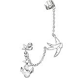 1 Stück langer eleganter Damenohrring (für linkes oder rechtes Ohr - je nach Auswahl) aus 316 L Chirurgenstahl gefertigt mit Maritim Anhänger. Setzen Sie ein Statement mit unseren auffälligen Silberohrringen der Marke Piercingfaktor