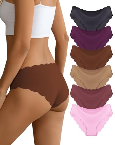 Dawnrole Bragas Mujer Suaves y Respetuosas con La Piel Bragas Sin Costuras Mujer Pack de 6