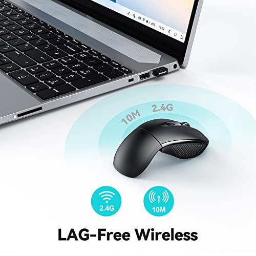 Tecknet Folding Wireless Mouse, 2.4G Travel Mouse With Usb Receiver, Wireless Mouse For Laptop, Notebook, Pc, Computer, Portable Mouse 3 Adjustable Dpi 2000/1500/1000, 24 Months Battery Life #TOP1