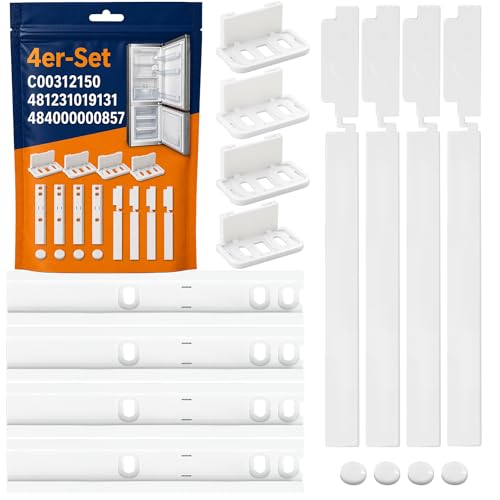 4er-Set Türmontageset Schleppscharnier Kühlschrank & Gefrierschrank mit Originalcode C00312150 für Indesit für Ariston 481231019131 484000000857 für Whirlpool | 3 Jahre Garantie