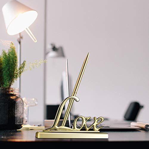 Nuolux Signing Pen With Metal Love Holder For Wedding Color Gold Total Length 17Cm #TOP1