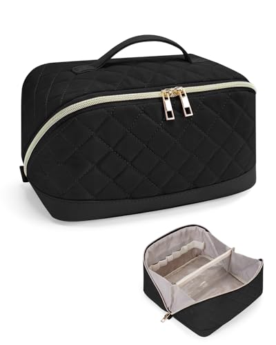 Wandering Nature Neceser Mujer Grande Maquillaje Impermeable – Bolsa de Cosméticos de Viaje con Separador Transparente, Múltiples Compartimentos y Asa – Organizador de Belleza Ideal para Regalar