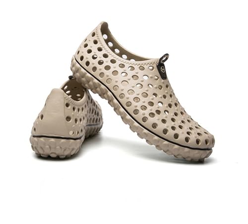 Hole Beach Shoes, Men's EVA All-in-one Sandals, Wading Shoes, Soft and Comfortable, Three Colors Optional(Khaki,45)2