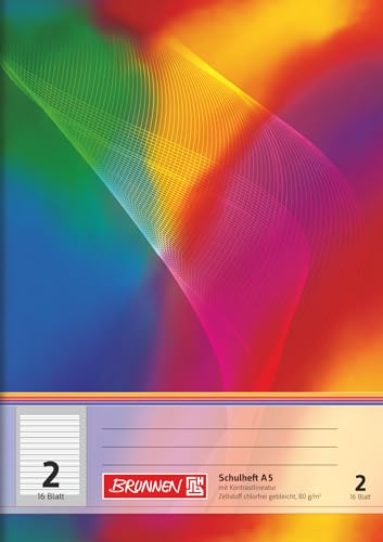 Brunnen 104598202 - Cuaderno A5, 16 hojas, a rayas (pauta 2, 2.º curso)