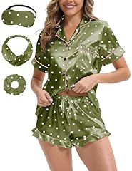 White Polka Dots - Retro Green