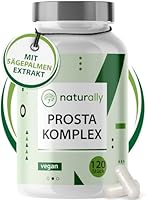 naturally Prostata Kapseln hochdosiert [120 Stück] – Sägepalmenextrakt Prostata Komplex mit Kürbiskern, Brennnessel, Vitamin E, Zink, Selen – vegan, prosta, Sägepalme, saw palmetto