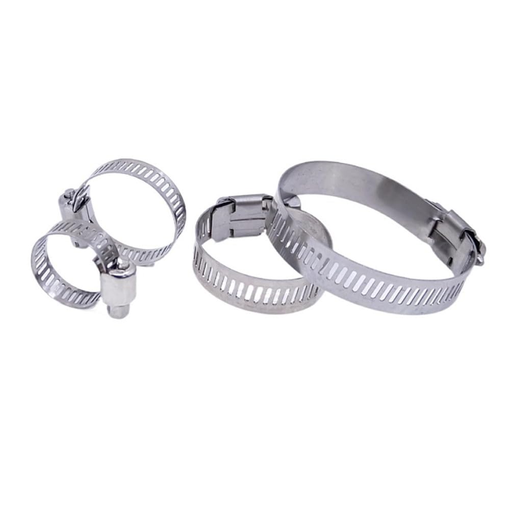Abrazaderas de acero con mecanismo de tornillo sin Abrazaderas for manguera con tornillo sin fin de tres engranajes acero inoxidable, 6-600 mm, paquete 10(289-311mm x 10Pcs)