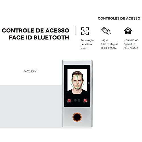 Controle de Acesso Face ID V1 Bluetooth. Tecnologia de acionamento por leitura facial