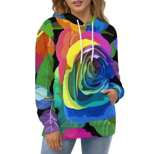 Sweats à Capuche Rose UMENG Pull Manche Longue S