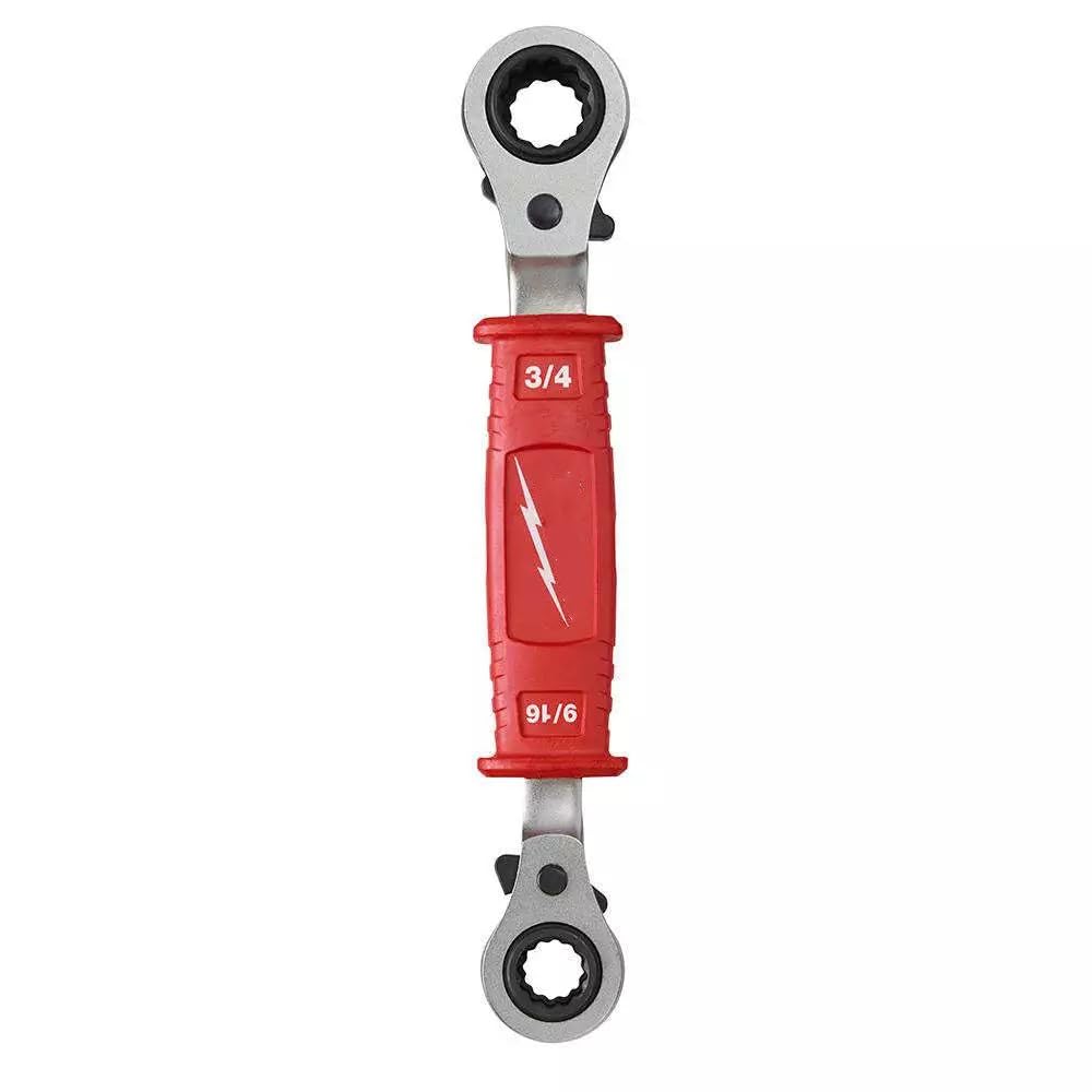 48-22-9212 For Milwaukee Lineman's 4 in 1 Insulated Ratcheting Box Wrench 9.6 in*1.6 in*0.97in