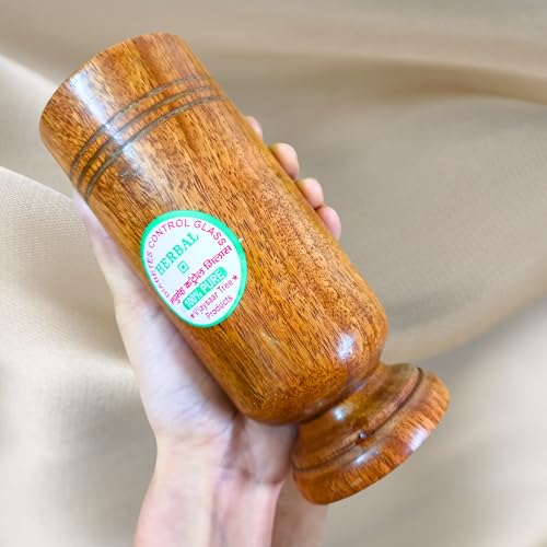 Image of Wooden Vijaysar Wood Tumbler Glass - 90ml Ayurvedic Glass for Blood Circulation, Sugar Control, Natural Health Benefits - Pack of 1