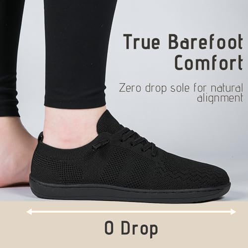 Barefoot Shoes Women Wide Slip-On Barefoot Running Tennis Walking Sneakers Minimalist Breathable Shoes Zero Drop Sole for Workout Gym Travel4