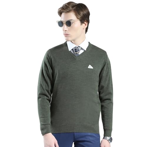 Image of Monte Carlo Men's Regular Fit Pullover | Solid V Neck Style | Full Sleeves Pull On | Warm & Stylish Winter Fashion Sweater | Winter Sweater for Men's