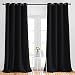 NICETOWN Patio Blackout Curtain Shades - Summer Home Decoration Thermal Insulated Grommet Blackout Draperies/Drapes for Kitchen (Two Panels, 52-Inch x 95-Inch,Black)
