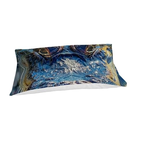 Housse de couette single crocodile microfibre 135x200 anti-plis