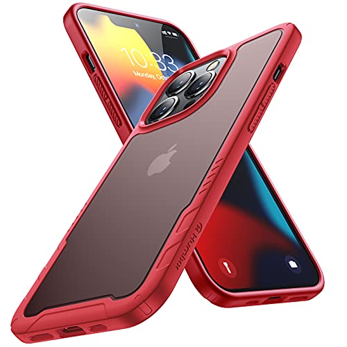 Humixx Shockproof Designed for iPhone 13 Pro Max Case [Military Grade Drop Tested] Upgraded Anti-Scratch Translucent Matte Hard Back with Soft Texture Edge, Slim Fit Protective Cover, 6.7