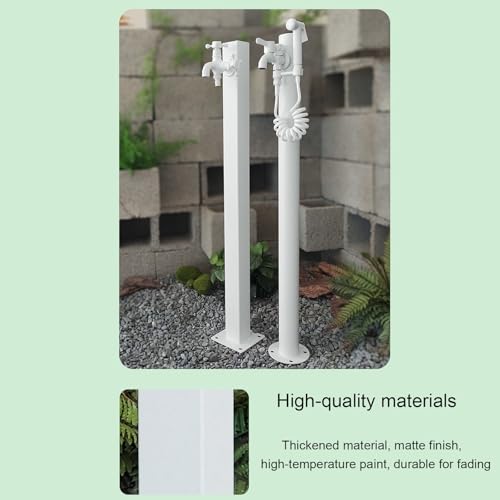 Colonne d'eau de jardin extérieure avec double tête de robinet - 4