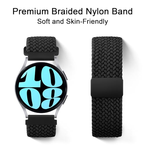 Image of Tobfit Soft Magnet Nylon Watch Strap Compatible for Samsung Galaxy Watch 4 /4 Classic (Watch Not Included), 20mm Smartwatch Nylon Single Loop Woven Band Straps for Men & Women