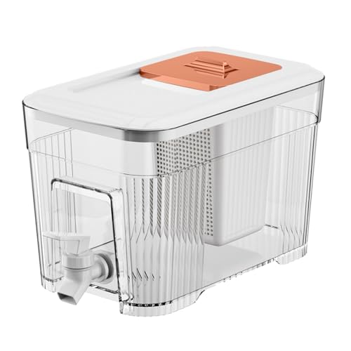 Getränkespender für Kühlschrank 5L - Lebensmittelechter PP-Wasserspender mit Tropfstopp, Schlank-Design (Ø14cm), Ideal für Eistee, Apfelschorle & Gartenpartys (Weib) Getränkespender für Kühlschrank 5L - Lebensmittelechter PP-Wasserspender mit Tropfstopp, Schlank-Design (Ø14cm), Ideal für Eistee, Apfelschorle & Gartenpartys (Weib)