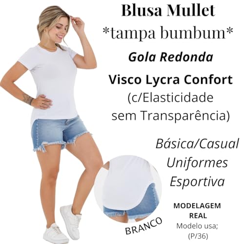 Blusa Feminina Mullet Tampa Bumbum Visco Lycra - Toque Macio, Secagem Rápida e Modelagem Slim Fit pa