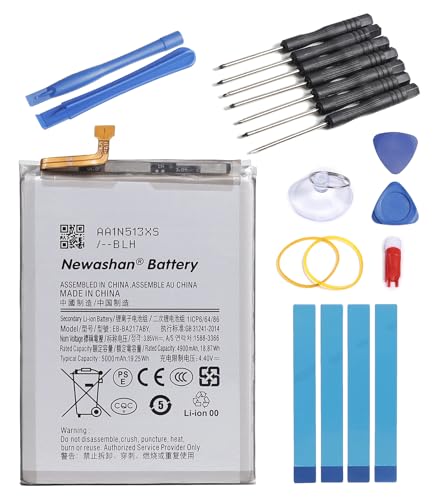 NEWASHAN - Batería EB-BA217ABY compatible con Samsung Galaxy A21s A13 A12s A12 A04s A02 M12 SM-A217F A135F A127F A125F Teléfono móvil Smartphone Li-ION Batería 3,85V 5000mAh con kit de herramientas