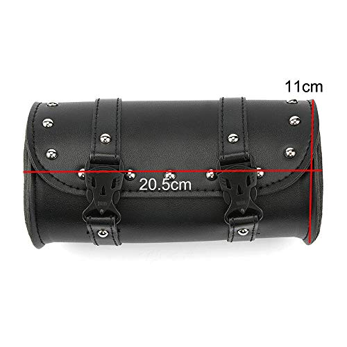 KKmoon Motocicleta Fork Bag, Bolsa universal de couro sintético com bolso interno com zíper compatív