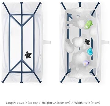 Stokke Flexi Bath X Large Transparent Blue Spacious Foldable Baby Bathtub Lightweight Easy To Store Convenient To Use At Home Or Traveling Best For Ages 0 6 Buy Online