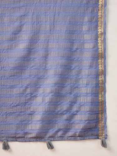 Image of AKHILAM Women's Mysore Silk Ethnic Motif Printed Saree With Unstitched Blouse Piece