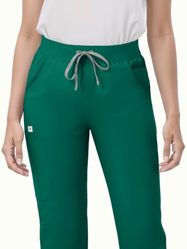 Image of Scrub Pants for Women - Straight Leg Medical Scrub Pants with 6 Pockets - Drawstring Soft Stretch Women Scrub Pant