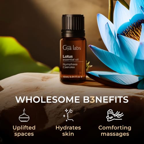Image of 100% Pure Lotus Essential Oil - 0.34 Fl Oz - Lotus Oil for Hair, Skin, Diffuser, Aromatherapy & DIY Candle Making Scent