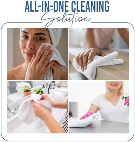 DAN RIVER 100% Cotton Washcloths 24 Pack Premium Quality Face and Body Cloth, Quick Dry Essential Towels for Bathroom, Hand, Kitchen & Cleaning, Baby Washcloths | 12X12 in | 400 GSM | White - 2