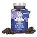 Produktbild Melatonin Gummies 0,5mg für den Schlaf, 120 Tage. Extra Leckere mit Baldrian + Passionsblume + Kamille + Lavendel + Vitamin B6, Blaubeergeschmack, 60 leckere Gummibärchen, Vegan. BeSoHappy